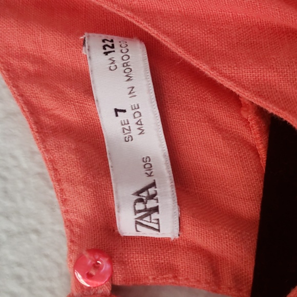 Zara Coral Ruffle Sleeve Kids Dress - Picture 2 of 4